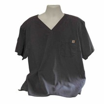 Carhartt Scrubs Shirt Mens Gray Short Sleeve Chest Pocket - $13.20