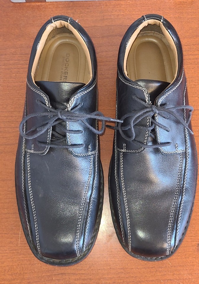 Dockers Men&#39;s Shoes Size US 9.5 Black Trustee Oxford Work Leather Dress - $11.24