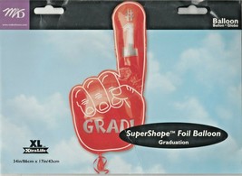 #1 Grad Hand Shape Red 34&quot; x 17&quot; by M &amp; D SuperShape Foil Balloon - £3.93 GBP