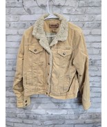 Aeropostale L Rancher Trucker Jacket Shearling Lined Western Rustic Cord... - $561.85 MXN
