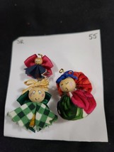 Lot of 3 Unique Handmade Wood and Material Angel Brooches Pin . So Nice. - $25.79 CAD