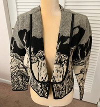 Women&#39;s Southwest Canyon 100% Cotton Woven Tapestry Cardigan Blazer Size M - $39.60