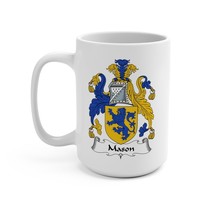 Mason Family Coat of Arms Coffee Mug (15oz, White) - £15.64 GBP
