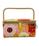 Allary Rectangle Sewing Basket with Pincushion and Tray, Floral, Multicolor - $47.51