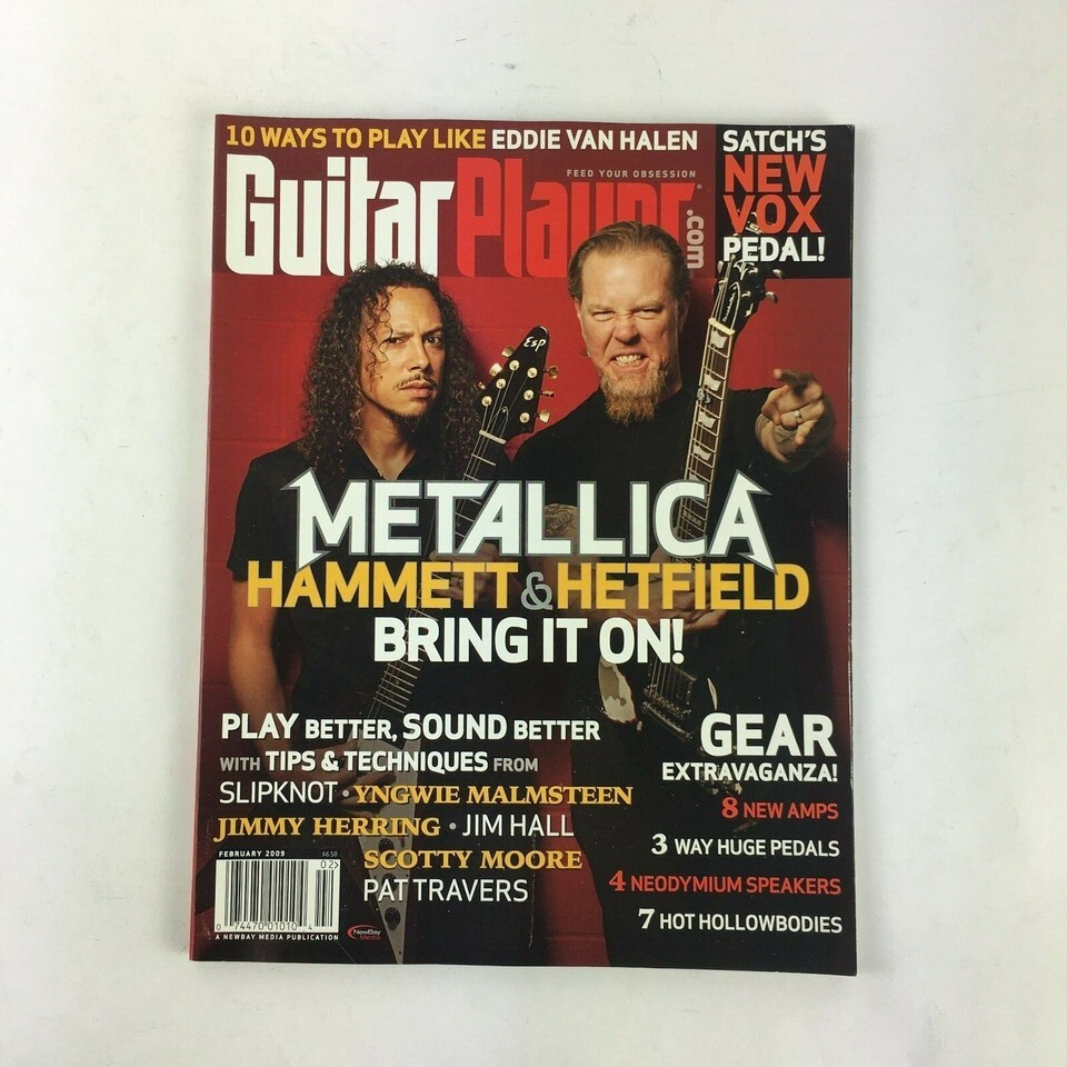 February 2009 Guitar Player Magazine Metallica Hammett &amp; Hetfield Jimmy ... - $9.69