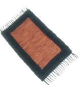 Leather Hearth Rug for Fireplace Fireproof Mat BROWN-ORANGE RECTANGLE - £127.89 GBP