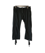 Anthropologie Hei Hei Cropped Tie Hem Pants Black Size 2 - £15.93 GBP