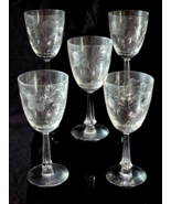 Vintage TIFFIN-FRANCISCAN 7&quot; Water Wine Goblet ROSALIE Etched Crystal - ... - $67.64 CAD