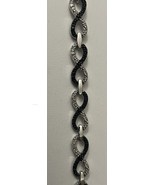 Infinity Love link bracelet - black and silver 925 sterling silver signed  - $95.54 CAD