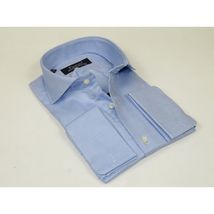 Men's Shirt FAMOZO Turkey 100% Cotton Cut-away Collar French Cuffs FA2 Blue image 3