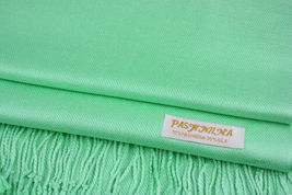 Mint Pashmina Womens Solid 78x28 Silky Shawl Wrap Wool Feel Blend Scarf - £14.37 GBP