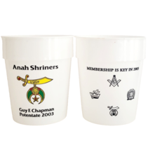 2003 Anah Shriners Lot Of 2 Plastic Cups Bangor Maine Guy Chapman Masoni... - $464.81 MXN