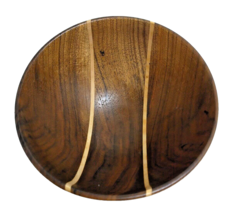 Vintage Wooden Nut Serving Bowl Vessels Walnut Brown Teak Grain Collectible - £13.82 GBP