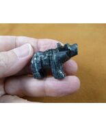 (y-bea-49-14) gray Bear wild cub figurine gemstone SOAPSTONE PERU I love... - $12.52 CAD