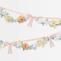 Flower and Bow Garland, Birthday Party, Baby Shower - £25.73 GBP