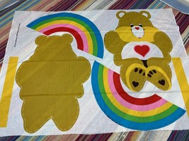 Vtg 1984 Care Bears Tenderheart Bear Fabric Panel For 24” Large Pillow + Rainbow - £17.01 GBP