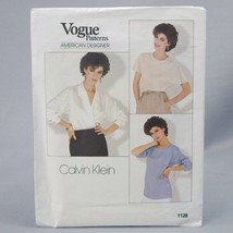 Vogue American Designer 1128 Pattern Calvin Klein Uncut Misses Top Blouse Sz 8 - £13.19 GBP