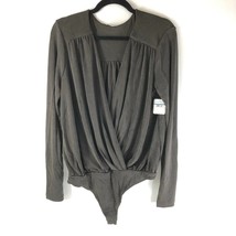 Intimately Free People Turnt Bodysuit Long Sleeve Draped Thong Brown Size XL - £26.95 GBP