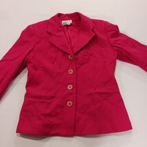 Talbots Petites Women's Red Worsted Wool Closed Pockets Blazer Jacket Size 2P image 13
