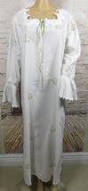 Frivole Lingerie Ivory Embroidered Floral Lace Trim Vintage Nightgown Si... - $28.04