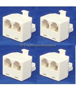 4X Modular TELEPHONE Line Cable Wall Outlet SPLITTER Double Jack Connect... - £8.80 GBP