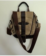 Vintage L.L. Bean Field Continental Canvas &amp; Leather Cross Body Messenge... - $1,034.92 MXN