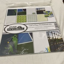 Reminisce Let’s Play Pickleball Scrapbook Paper &amp; Sticker Sheet 8 12 X12... - £11.70 GBP