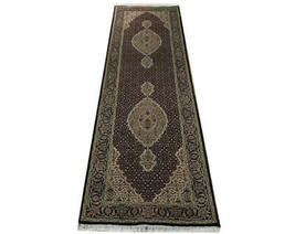 Black 2 ft 6 in x 8 ft 251 x 79 cm Superb Quality Mahi Oriental Wool &amp; Silk - £699.31 GBP