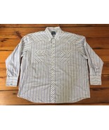 Vtg Big Man Wrangler Western Wear Stripe Cotton Long Sleeve Shirt XXL 2X... - £23.42 GBP