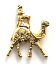Camel Rider Nativity Style Gold Tone Pin Christmas Middle astern Desert ... - $186.75 MXN