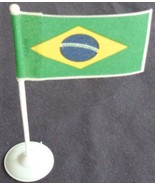 Cute Miniature Flag of Brazil – Plastic Post – VGC – FABRIC COATED FLAG ... - $93.34 MXN