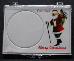 1 Edgar Marcus Silver Eagle Snaplock Case Coin Holder 2X3 Santa Merry Ch... - $7.95