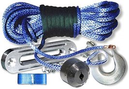 U.S. Made Amsteel Blue Winch Rope Kit 5/16 Inch X 100 Ft (13,700lb Strength) Wit - £224.36 GBP