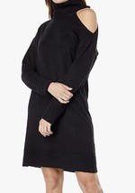 NWT 1.STATE Long Sleeve Cold-Shoulder Sweaterdress Rich Black Size L - $24.74