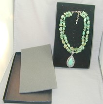 Chunky Sterling &amp; Turquoise BARSE 2 Strand Necklace &amp; Pendant New In Box - $150.00