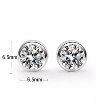 925 Sterling Silver earring CZ Cubic Zirconia clear crystal DLE68 - £8.68 GBP