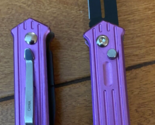 The Joker 4.5&quot;  Spring Assist Open Knife Purple  Metallic Handle Set 2 - $14.80