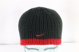 Vintage Nike Travis Scott Mini Swoosh Ribbed Knit Winter Beanie Hat Cap Black - £27.20 GBP