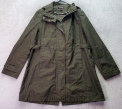 Kirkland Signature Waterproof Jacket Womens Size XL Green Hooded Full Zipper EUC - £21.66 GBP