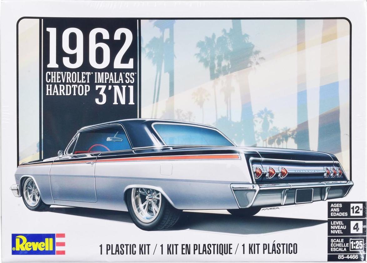 Primary image for Chevrolet Impala Hardtop Level 4 Model Kit 1962 3-in-1 Kit 1/25 Scale By Revell