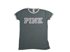 VS PINK Crewneck T-shirt Size Small Sage Green/White Great Condition - €8,39 EUR