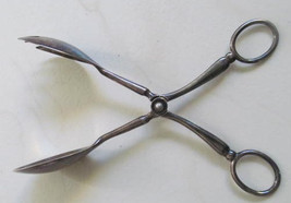 Vintage E.R. Zinc Silverplated Silver Plate Salad Serving Ice Tongs Italy 10 1/2 - £15.72 GBP