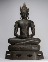 Buddha - Antique Chiang Saen Style Royal Meditation Buddha Statue - 86cm/34&quot; - £3,015.58 GBP