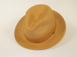 Men's Bently Semi Crushable Fedora Briad Straw Hat Leonardo LE238 Cognac Brown image 2