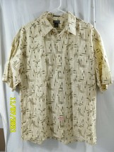 Men&#39;s St. John&#39;s Bay Island Style Shirt Button Up Short Sleeve Brown Mul... - $7.32