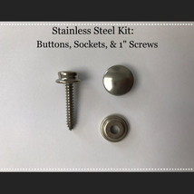 Stainless Steel DOT Button Socket and 1&quot; Screw #8 Kit 200 sets - £110.49 GBP