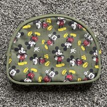 Disney Mickey Mouse Travel Cosmetic Coin Bag Olive Green 7&quot;X5” - $10.95