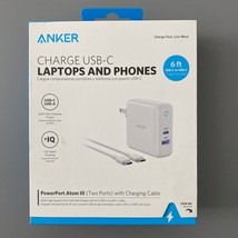 Anker - 60W PowerPort PD Fast Charger w/6ft USB-C Cable - White - $16.38