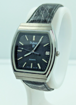 Pulsar Men&#39;s Quartz Dress Watch Black Dial Y147-503F Cushion 1990s Runs - £45.96 GBP