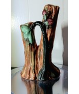 Weller Pottery Warwick Split Tree Trunk Vase Half Bottle Kiln Mark 1920s  - $147.00